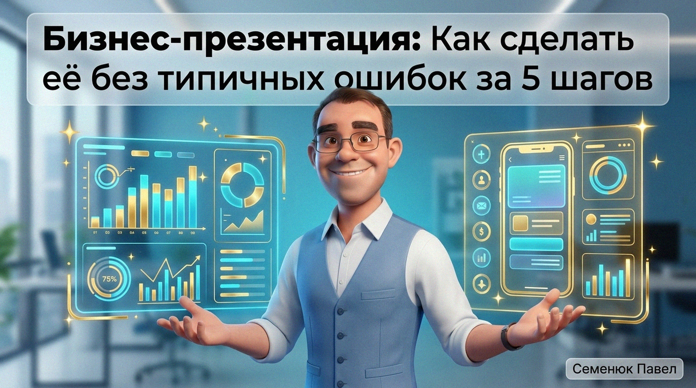 3D-персонаж в стиле Pixar представляет современные интерфейсы и графики для бизнес-презентации в сфере недвижимости.