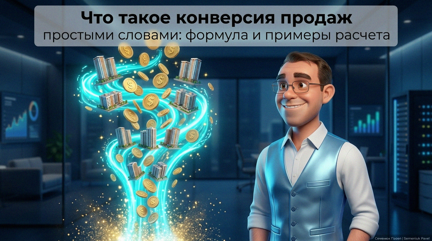 3D иллюстрация мужчины в современном офисе, смотрящего на магический поток золотых монет и миниатюрных зданий, символизирующих прибыль.
