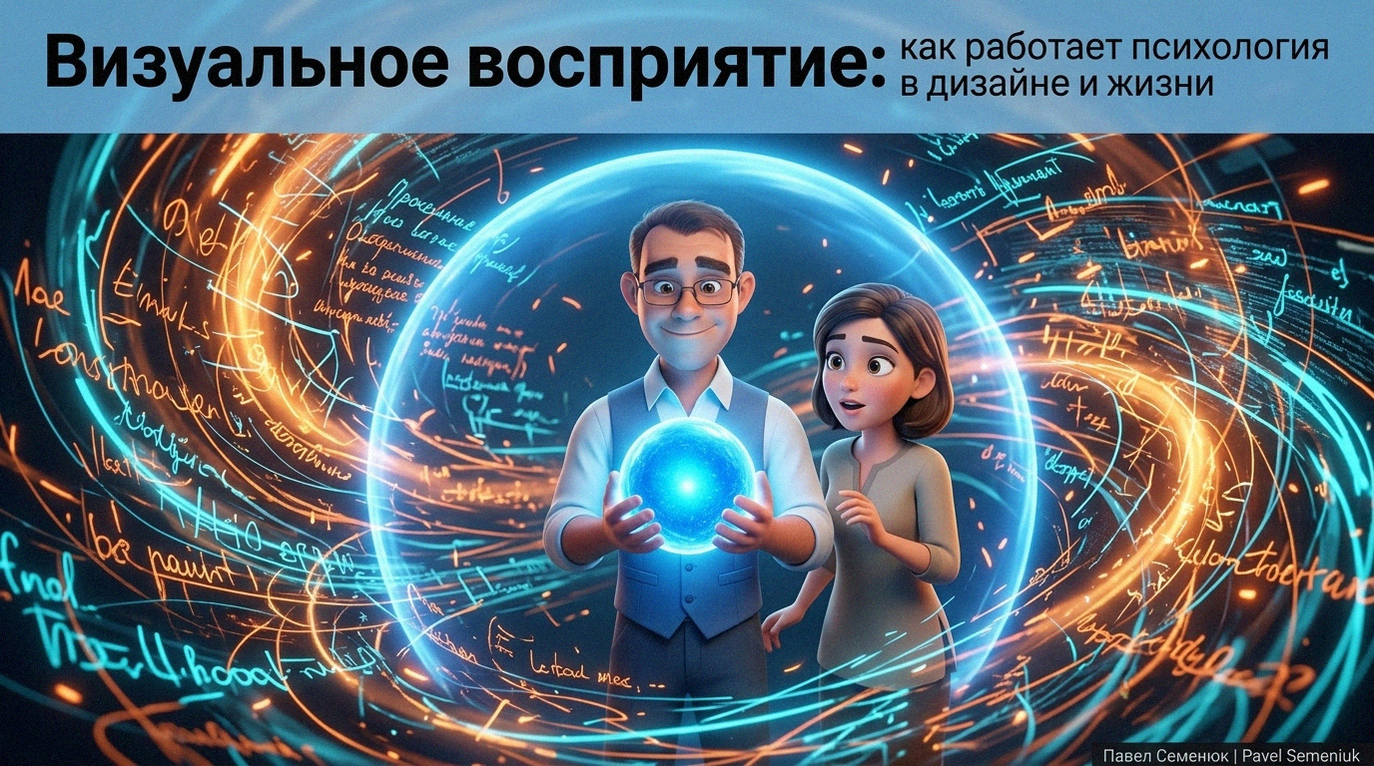 3D-иллюстрация в стиле анимации: персонаж со светящейся синей сферой среди хаоса информационного шума
