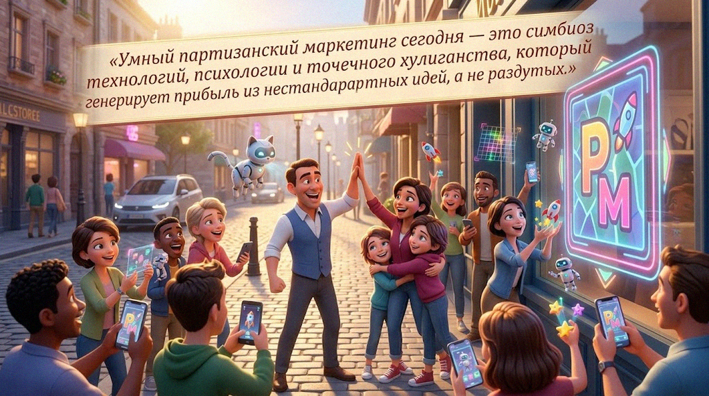 Презентации на заказ3D-иллюстрация в стиле Pixar: толпа людей с восторгом играет с дополненной реальностью через смартфоны, ловя виртуальные призы, пока команда создателей на фоне радостно празднует успех креативной идеи.