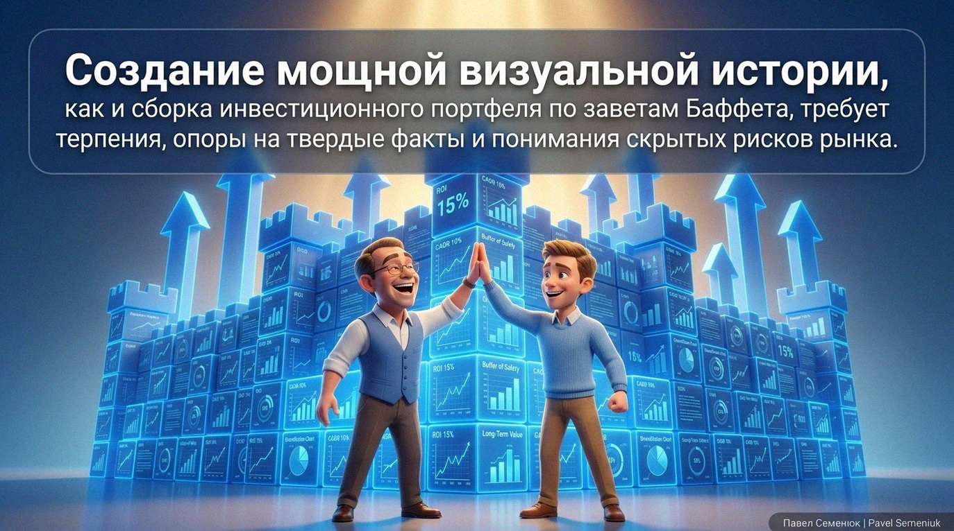 Презентации на заказДва радостных бизнесмена дают друг другу пять на фоне светящейся синей 3D-крепости из слайдов презентации и графиков роста
